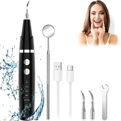 Plaque Remover Teeth Sonic Electric Tooth Cleaner Kit With Led Light Dental Cleaning Device Teeth Stain Plaque Remover for Teeth