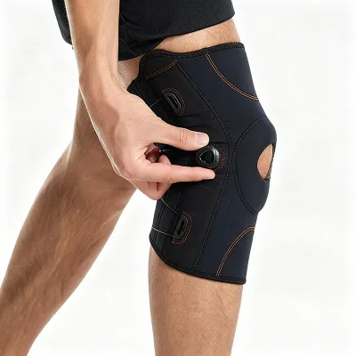 Adjustable Dial Lock Knee Support Neoprene Open Patella Knee Brace Compression Knee Sleeve for Sports Injury Recovery CustomLogo
