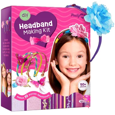 Girl Use Plastic Headbands Jewelry Making Kit for Girls DIY Hair Accessories Set
