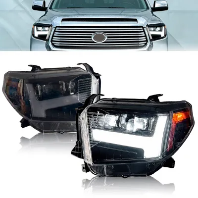 2Lens Full LED Headlight Assembly (Left+Right) Fit Tundra 2014-2021 Plug & Play Interior Parts Upgrade