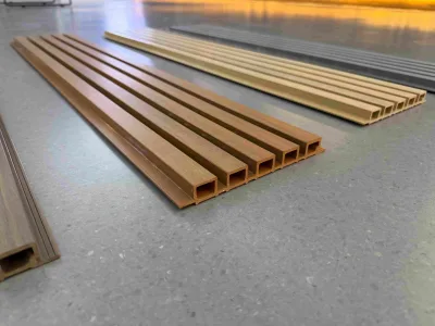 Modern WPC Fluted Wall Panel Outdoor Hollow Wood Grain Waterproof Fireproof Eco-Friendly Anti-UV Interlocking Slat Board House