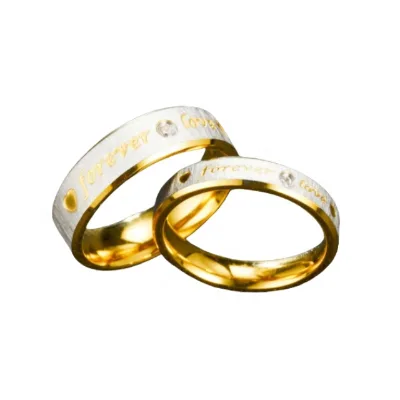 European American Fashionable Stainless Steel Unisex Couple's Double Beveled Geometric Design Trendy Gift Ring