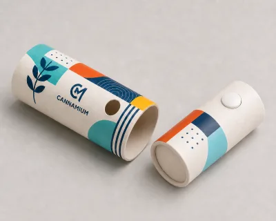 Custom Child Resistant Recyclable Eco-Friendly Round Paper Tube Packaging for Cartridge and Candy with Press Lock