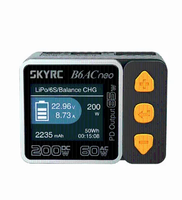 B6ACneo Smart Charger DC 200W AC 60W Plastic Battery Balance Charger Upgrade for B6AC V2 SK-100200 Toy Style