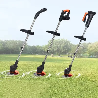 Portable Battery Powered Weed Trimmer Cordless Electric Grass Cutter Adjustable Telescopic Lawn Mower Outdoor Grass Cutting