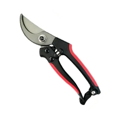 Light Weight DIY Bypass Pruner Smooth Edge Metal Handle Anti-Slip Grip 12mm Cutting Capacity Garden Scissors Grey Non-Stick