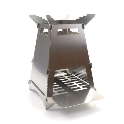 Outdoor Camping Portable Folding Foldable Stainless Steel Firewood Charcoal Stove