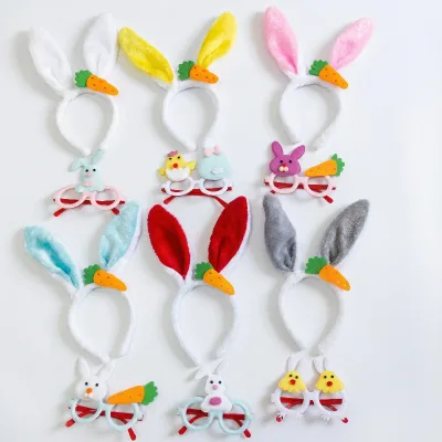 Linda Wholesale plush glowing rabbit ear headband for concerts/street vendor glowing toys