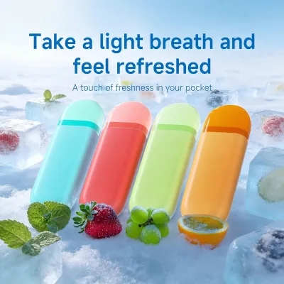 Natural Essence Refreshing Peppermint Aromatherapy Nasal Inhaler Fruit Mint Oral Inhaler Energy Inhaler