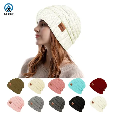 2025 Factory New Arrival High Quality Trendy French Beret Casual Winter Warm Knitted Beret Custom Logo Printing Pattern Women