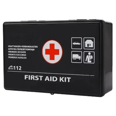 DIN13164:2022 CE Certified Plastic Black Customizable First Aid Kit with Complete Medical Supplies for Car Emergency Home Use
