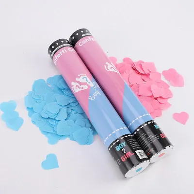 Blue Pink Paper Powder Reveal Confetti Popper Cannon Shower Party Favors for Party Wedding