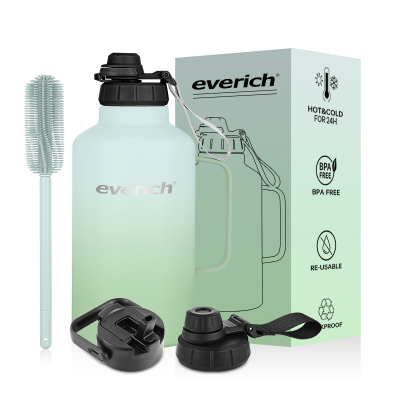 Handle Insulated Water Bottles 64 oz Stainless Steel Metal WaterJug Keep Cold and Hot Leak Proof BPA-Free Water Flask Jug