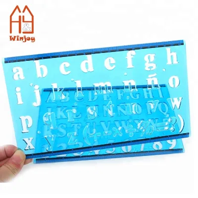 Plastic Made Custom Letter and Number Drawing Stencil for School Office Using
