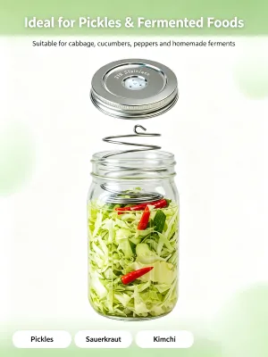 WETROYES Eco-friendly Airlock Fermentation Kit Stainless Steel Cap and Springs for Kitchen Use