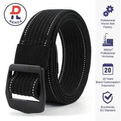 Adjustable Mens Nylon Webbing Belt Alloy D Ring Buckle Durable Breathable Outdoor Hiking Tactical Casual Jean Canvas Waist Belt