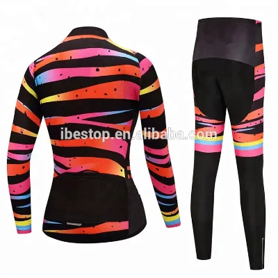 Female Cycling Jersey Long Sleeve Jersey Kits Cycling Jersey and Pants Set for Women