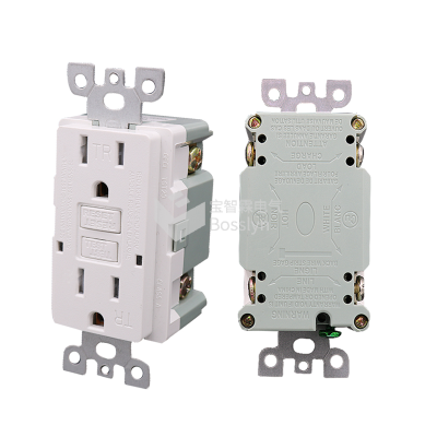 Bosslyn 15A/125VTamper Resistant GFCI Outlet, Duplex GFI Receptacle with LED Indicator, Residential and Commercial Grade,