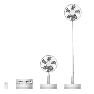 P10 Portable Adjustable Height Fold Standing Table Fan P10 White Simple Wall Fan 16 Inch Rechargeable Fans With Led Lamp