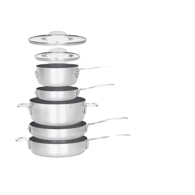 Hot Selling Modern Eco-Friendly Pressed Nonstick 7pcs Stackable Induction Ready Aluminum Cooking Equipment Cookware