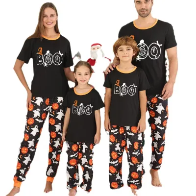 2024 New Design Dropshipping for US Size Hallowmas Family Pajamas