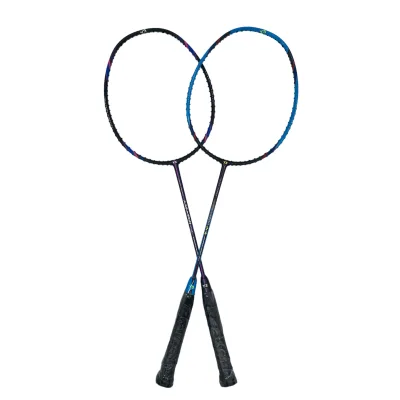 Active Play Badminton Complete Set with Carbon Cover Racket Catapult PU Grip Kit 685 Hard 300
