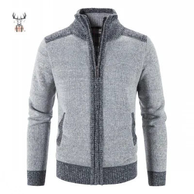 Custom logo Autumn Winter Warm Fur Collar Sweater Zipper Collar Sweater