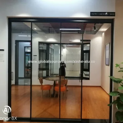 Slim Sliding Door with high quality black anodizing aluminium sliding window