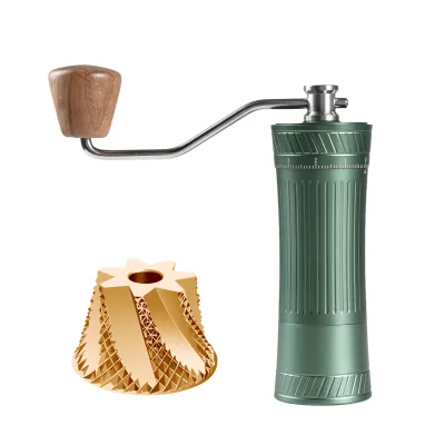 External Adjustment Al-Alloy Body Titanium Burr Mini Small Hand Mill Portable Manual Coffee Grinder