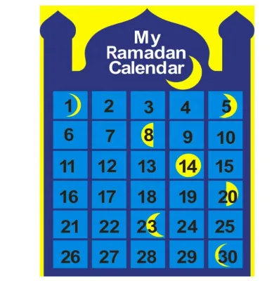 New Style Happy EID Calendar Eid Mubarak Felt Countdown Muslim Balram Party Decor Supplies DIY My Ramadan Calendar for Kids