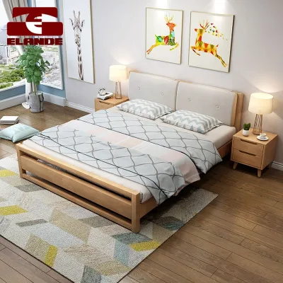 Custom Solid Wood Bed Nordic Double Storage Bed Simple Frame king Bed Bedroom Furniture Set