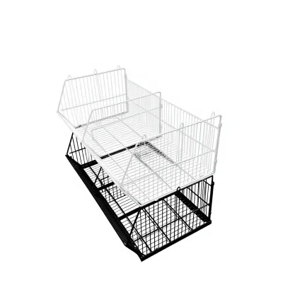 Chinese Factory Fold Basket Supermarket Wire Basket High Load-bearing Capacity