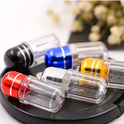 Cheap Mini Sex Pills Health Care Pills Single Plastic Packaging Capsule Bottles Refillable Clear Aluminum Lid Capsule Shells