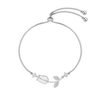 New Adjustable Tulip Bracelet Female Fashion Niche Design Cat's Eye Bracelet Friendship Bracelet