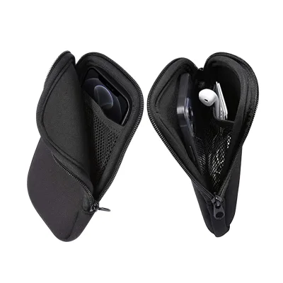 Fashion Neoprene Material Mobile Phone Earphone Storage Bag Zipper Square Design Apple Data Cable Holder Bluetooth Made