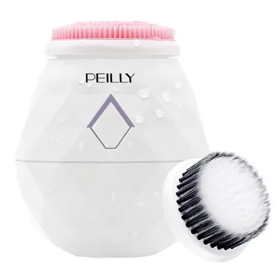 Sonic Boar Bristle and Silicone Facial Silicon Cleansing Soft Face Cleaning Brush Device Electric Portable