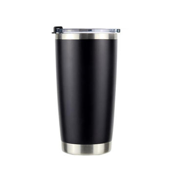 BPA free double wall stainless steel vacuum insulated black tumbler