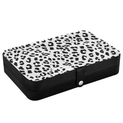 Wholesale Custom Printed Black Leopard Print Bracelet Ring Storage Pouch Jewelry Cases for Travel