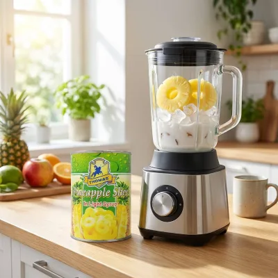 Fully Clean Central Hole After Core Removal, No Hard Fiber Residues Neat Coreless Round Pineapple Slices Canned Fruit