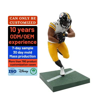 3D PVC Action Figures of American Football Boys' Sports Toy Figures Realistic Football Player Statues