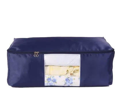 Foldable Blanket Storage Bags Pillow Bedspread Bedding Clothes Organizer Storage Containers Zippers Breathable Wardrobe