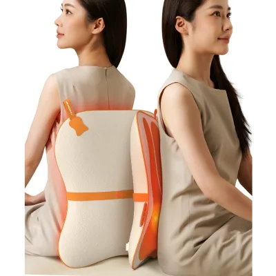Heated Waist Back Massage Pillow Soothing Heat Therapy for Body Relaxation and Pain Relief