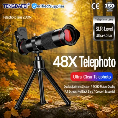 48X HD Optical Zoom Mobile Phone Telephoto Lens Multi-Coated Glass Lightweight Aluminum Remote Photography Factory Direct