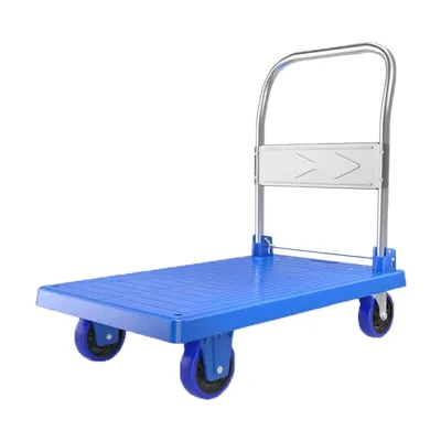 Custom Mute Wheel Steel & Plastic Box Folding Hand Cart for Storage Collapsible and Stackable Loading Rolling Cart
