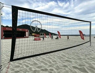 Custom Slogan Durable Heavy-Duty Eco-Friendly Beach Volleyball Net Personalized Printed Net for Large-Scale Beach Sports Opening