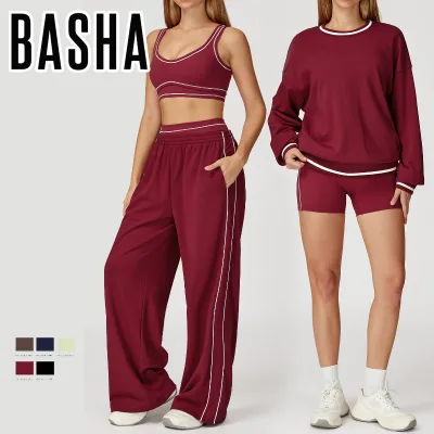 New Autumn Winter Casual Contrasting Color Sweatshirts and Yoga Sets Multi Functional Sportswear Sets Women Outdoor Sportswear
