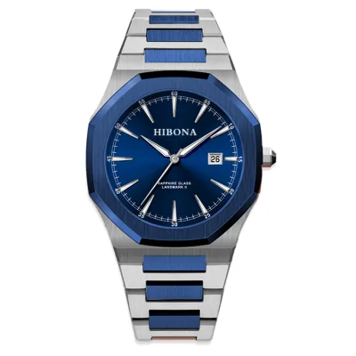 Men's Luxury Automatic Watch Custom Logo HAIOU Movement Stainless Steel Case Leather Strap 30bar Water Resistance Limited