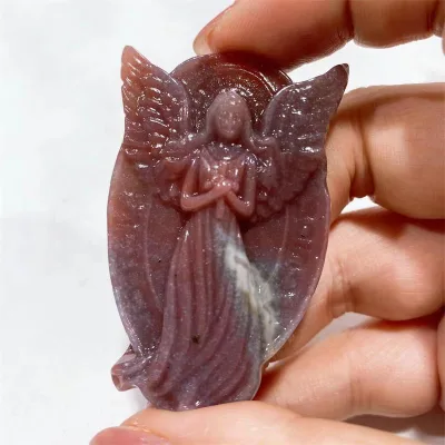Donghai Crystal Angel Wings Natural Hand Carved Stone Crystal Butterfly Fairy Figurine for Holiday Gifts