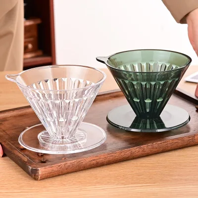 Custom Logo Plastic Coffee Dripper Reusable Coffee Filter for Cafe