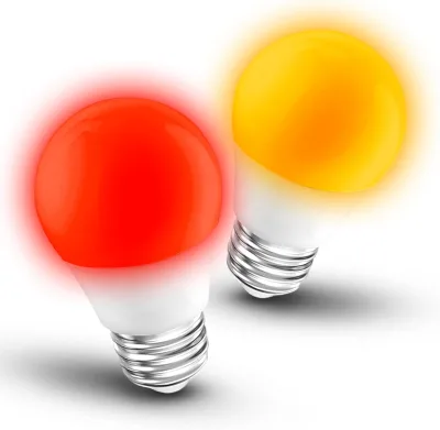 3 Color Mode Change 100~240V LED Red Bulb E14/E26/E27/B22 Base 5W/7W/9W A19 Decorative Interior Lighting RoHS Certified 2-Year